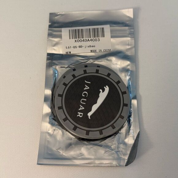 Jaguar Car Cup Coasters in Black Set of 2 NWT - Picture 4 of 4